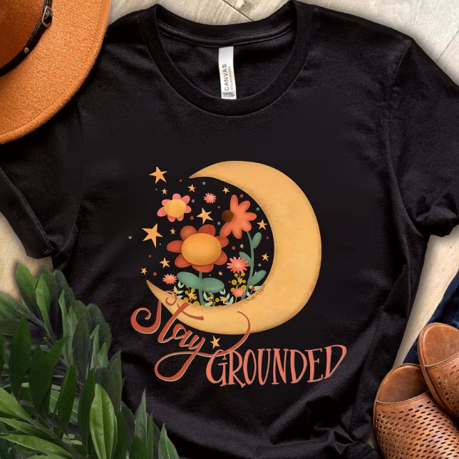 Camiseta Flores De Lua Divertidas Permanecem Inspirividades (Criador carregado)