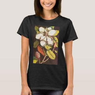 Camiseta Flores de Magnólia Antiga Planta Com Sementes