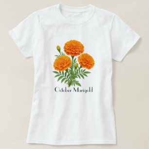 Camiseta Flores de Marigold de Outubro