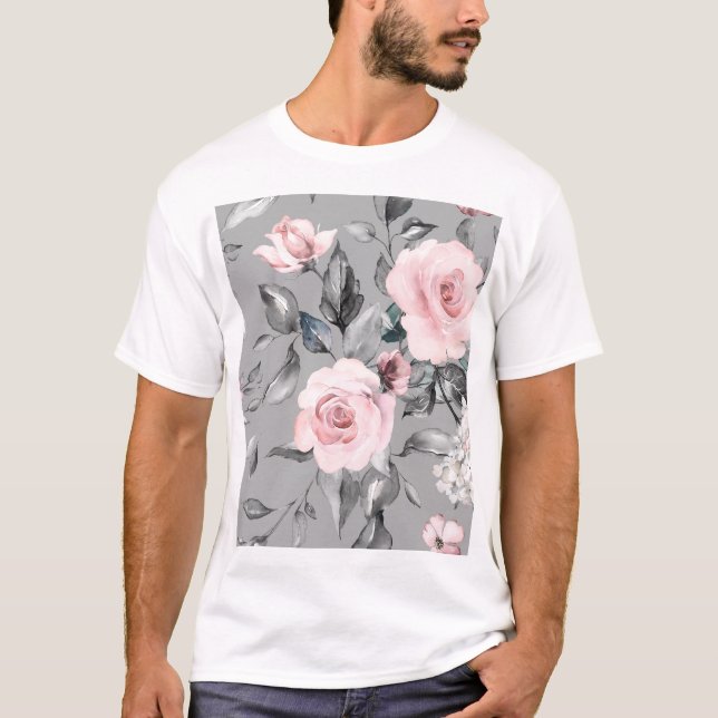 Camiseta Flores de Mola Deixam a Mão Desenhada (Frente)