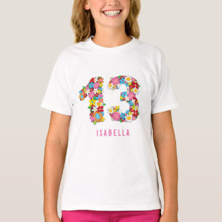 Camiseta Flores de primavera 13 Festa de aniversário