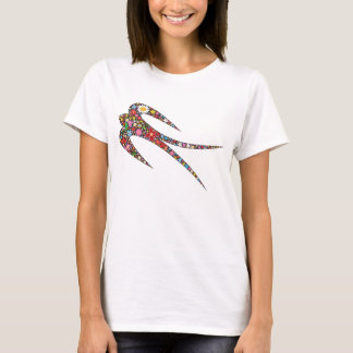 Camiseta Flores de primavera Coloridas de Aves de Engorda W