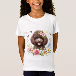 Camiseta Flores de primavera - Poodle de Chocolate de Aquar