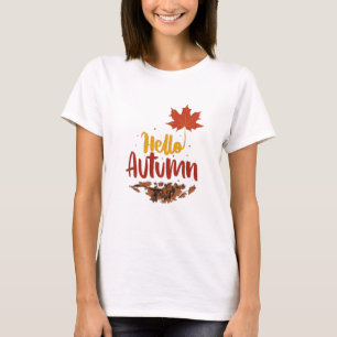 Camiseta Flores de queda Laranja