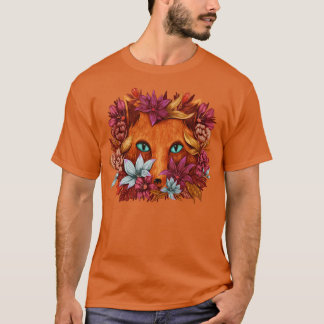 Camiseta Flores De Raposa Desenhadas