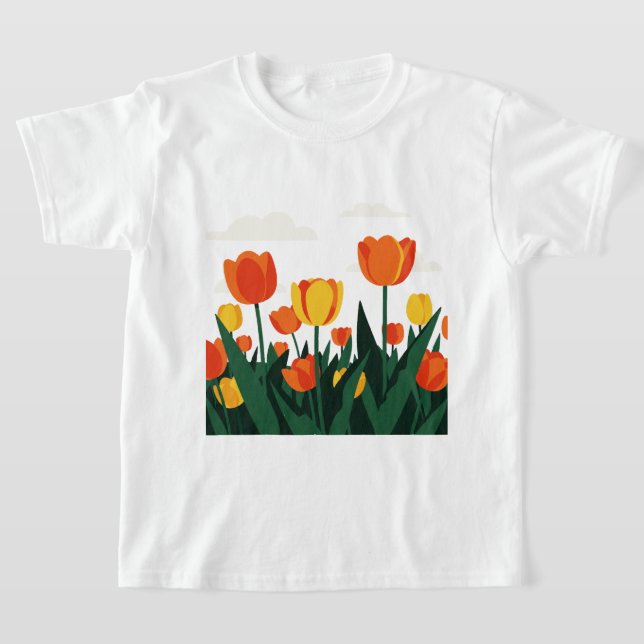 Camiseta Flores de tulipa (Postura )