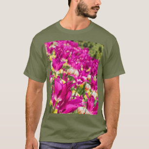 Camiseta Flores de Tulipas na Fúchsia