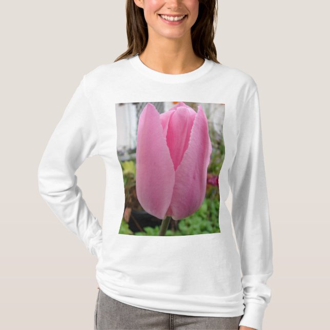 Camiseta Flores De Tulipas Rosa Tulipas Florais Tulipas Jar (Frente)