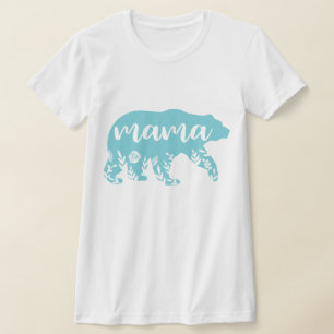 Camiseta Flores De Turquesa De Mama Bear