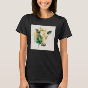 Camiseta Flores de Vaca Bonitas Lança Verde Mim