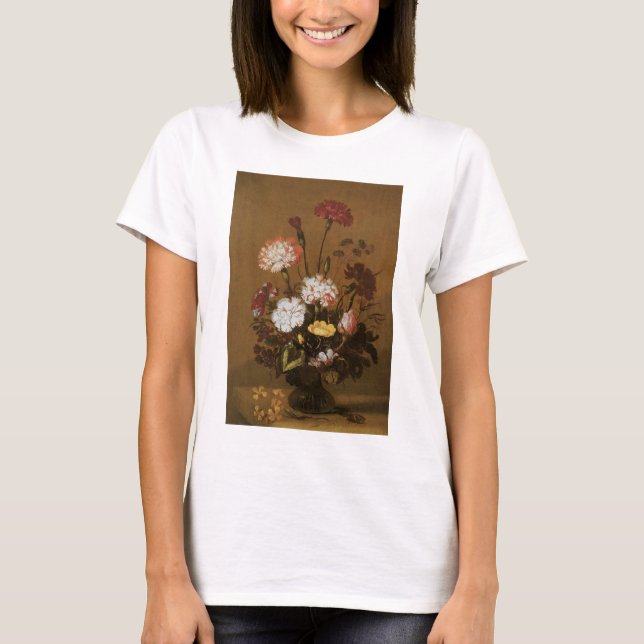 Camiseta Flores de vida calmas flóricas em Vase, Barroco Vi (Frente)