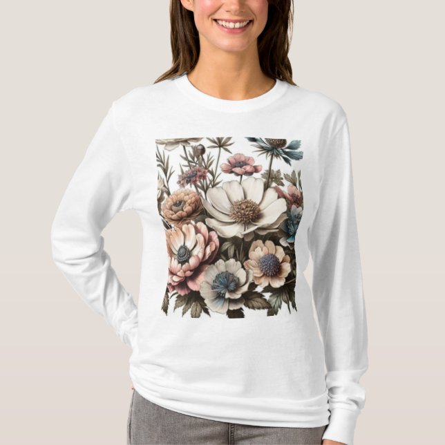 Camiseta Flores de vitaje (Frente)