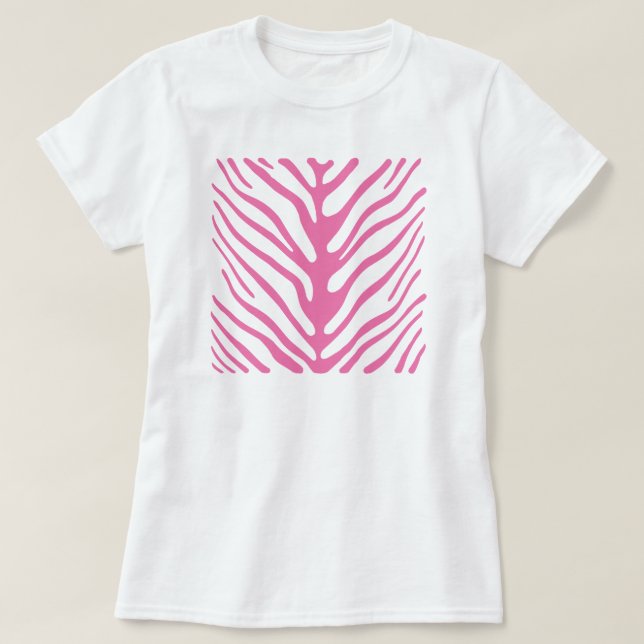 Camiseta Flores de Zebra Rosa (Frente do Design)