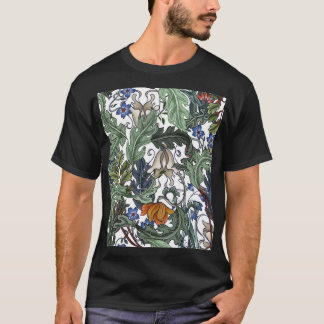 Camiseta Flores, deco de arte, moderno, sem costura.