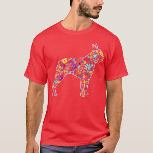 Camiseta Flores Diversas Boston Terrier Day Páscoa Day Dog 