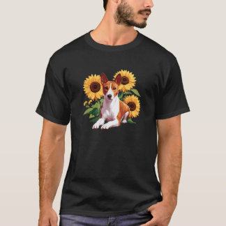 Camiseta Flores Divertidas Lindas Girassóis Amante de Cão B