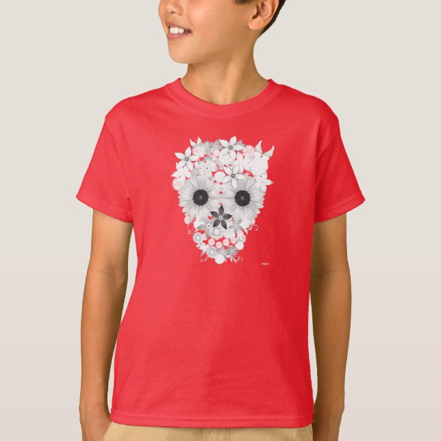Camiseta Flores do crânio (Frente)