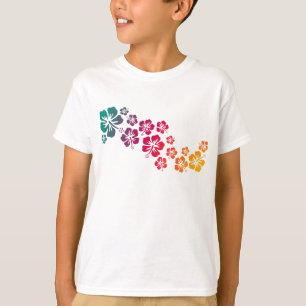 Camiseta flores do hibiscus coloridas
