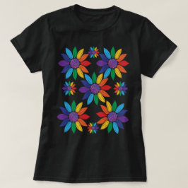Camiseta Flores do Orgulho Arco-Íris