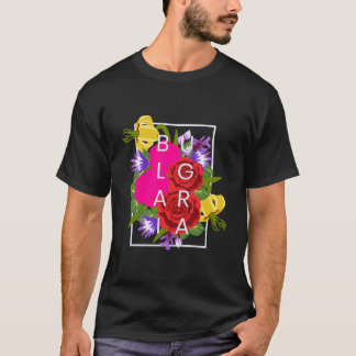 Camiseta Flores Do Orgulho Búlgaro De Artes Palavras