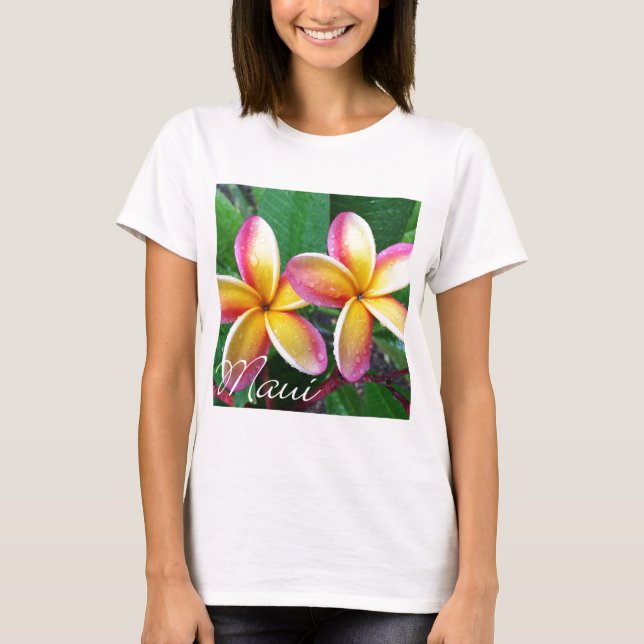Camiseta Flores do Plumeria de Maui Havaí (Frente)