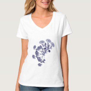 Camiseta Flores do teste padrão do salgueiro do vintage