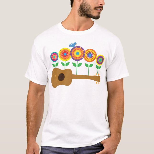 Camiseta Flores do Ukulele (Frente)