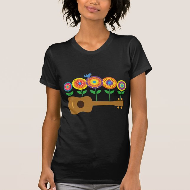 Camiseta Flores do Ukulele (Frente)