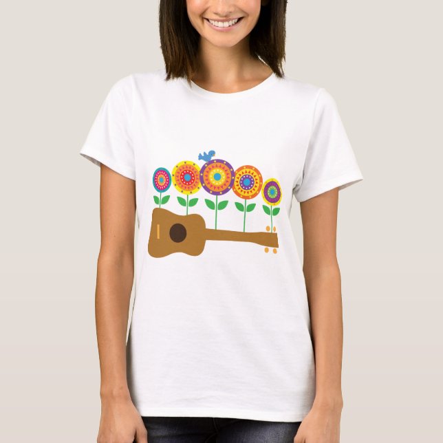 Camiseta Flores do Ukulele (Frente)