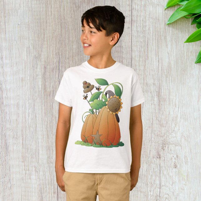 Camiseta Flores E Abelhas De Abóbora (Criador carregado)