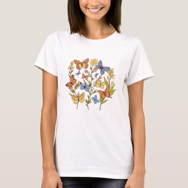 Camiseta Flores e Borboletas (Frente)