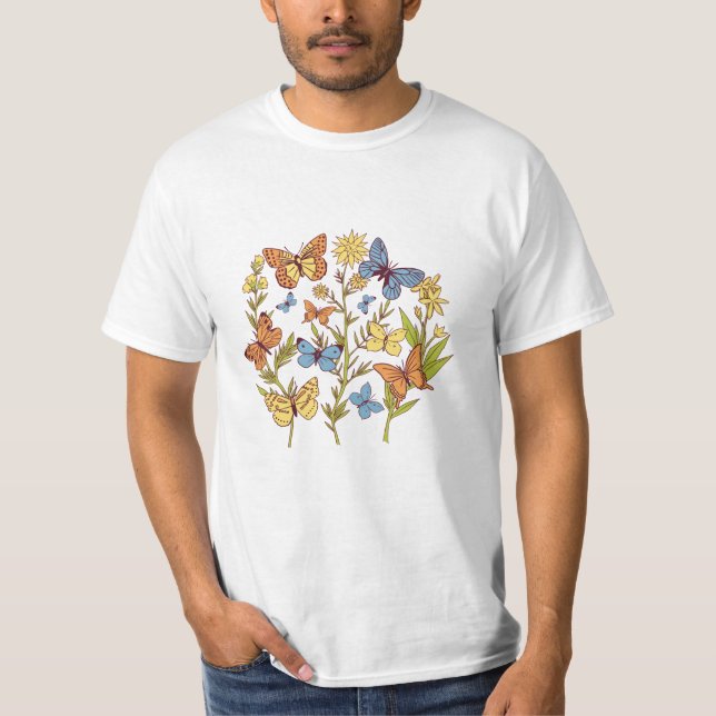 Camiseta Flores e Borboletas (Frente)