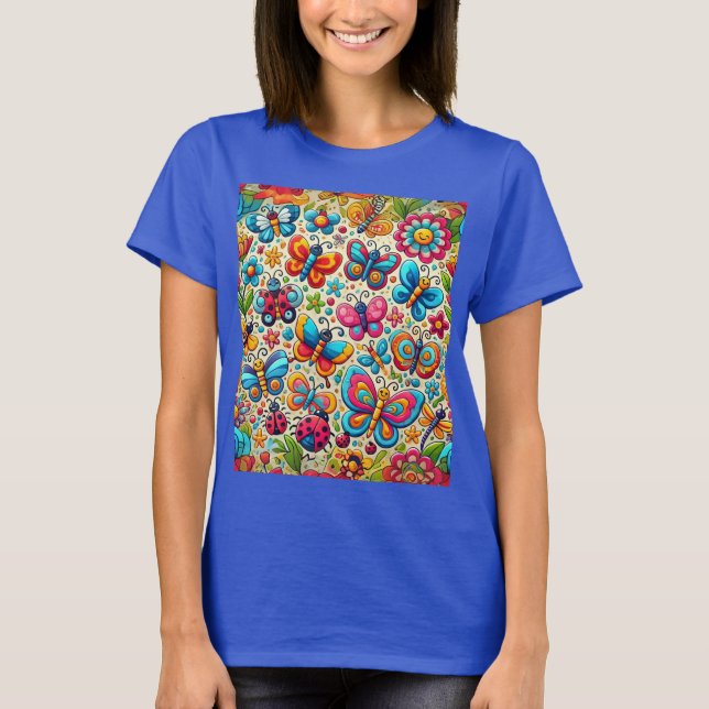 Camiseta Flores e borboletas (Frente)