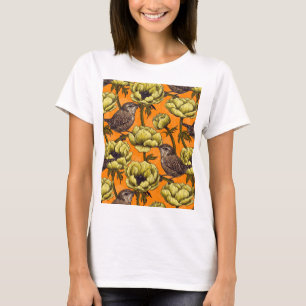 Camiseta Flores e flores amarelas de anêmona