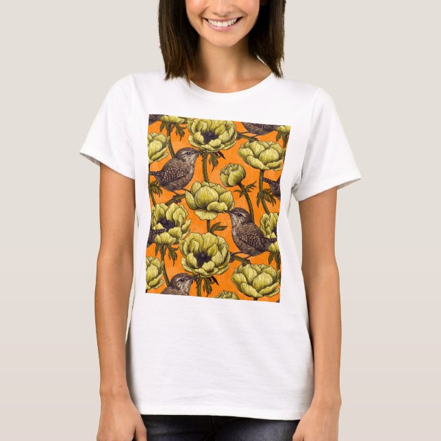 Camiseta Flores e flores amarelas de anêmona (Frente)