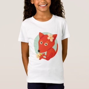 Camiseta Flores e menina bonito do Fox