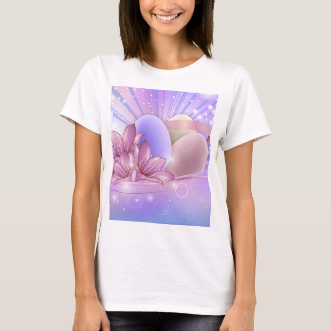 Camiseta Flores e ovos de Páscoa (Frente)