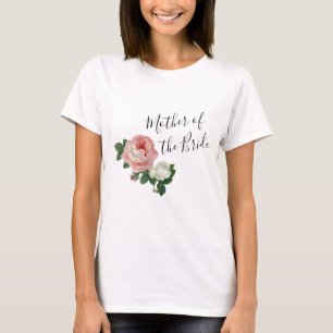 Camiseta Flores elegantes e modernas rosas mãe da noiva