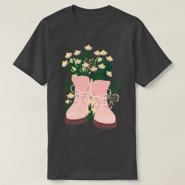 Camiseta Flores Em Calçados Profundos (Frente do Design)