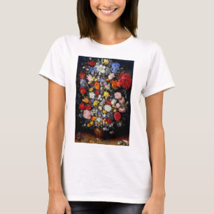 Camiseta Flores em Vaso de Madeira, Jan Brueghel, o Velho