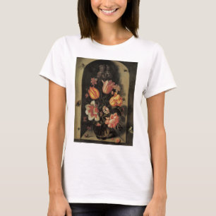 Camiseta Flores em Vaso, Natureza-Morta Floral Barroca Vint