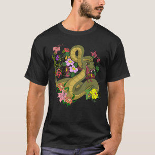 Camiseta Flores Exóticas - Predador de Cobra de Réptil Anim