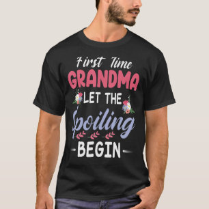 Camiseta Flores Feliz Nana Primeira Vez Vovó Deixar O Spoi
