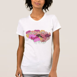 Camiseta Flores Felizes e Coloridas Divertidas