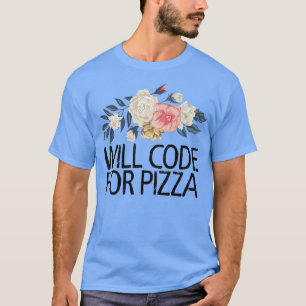 Camiseta Flores Florais, Amor Engraçado, Coisa Para Pizza
