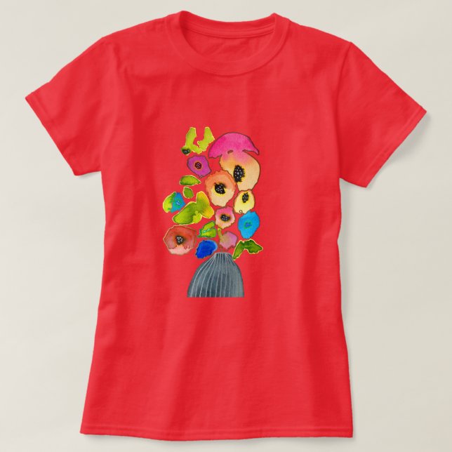 Camiseta Flores florais coloridas (Frente do Design)