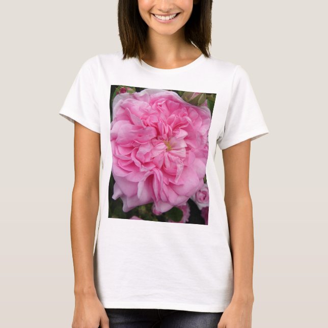 Camiseta Flores florais de Rosa cor-de-rosa (Frente)
