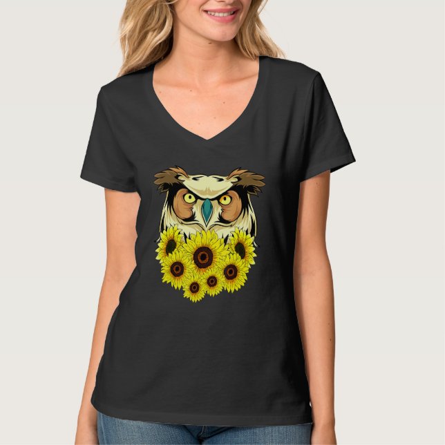 Camiseta Flores Floresta Floral de Pássaro Sábio (Frente)