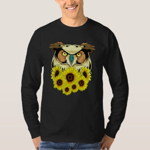Camiseta Flores Floresta Floral de Pássaro Sábio
