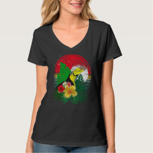 Camiseta Flores Florestas Tropicais De Aves Retro Touca